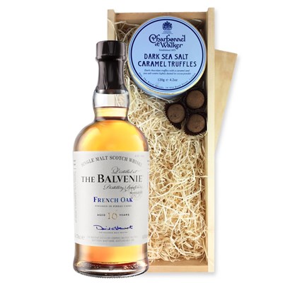 Balvenie 16yo French Oak Pineau Cask Whisky 70cl And Dark Sea Salt Charbonnel Chocolates Box